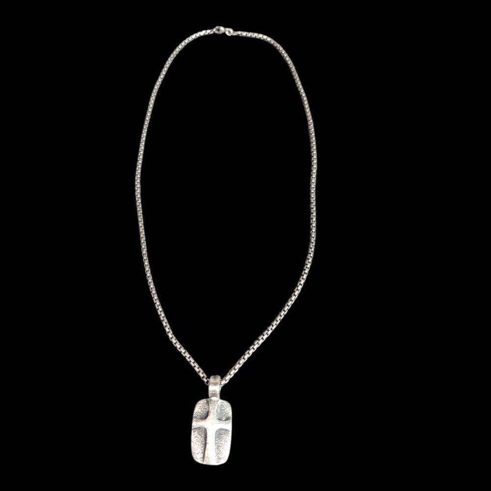 James Avery Amulet Cross Pendant Medallion Geniune Box Chain 925 Silver Retired